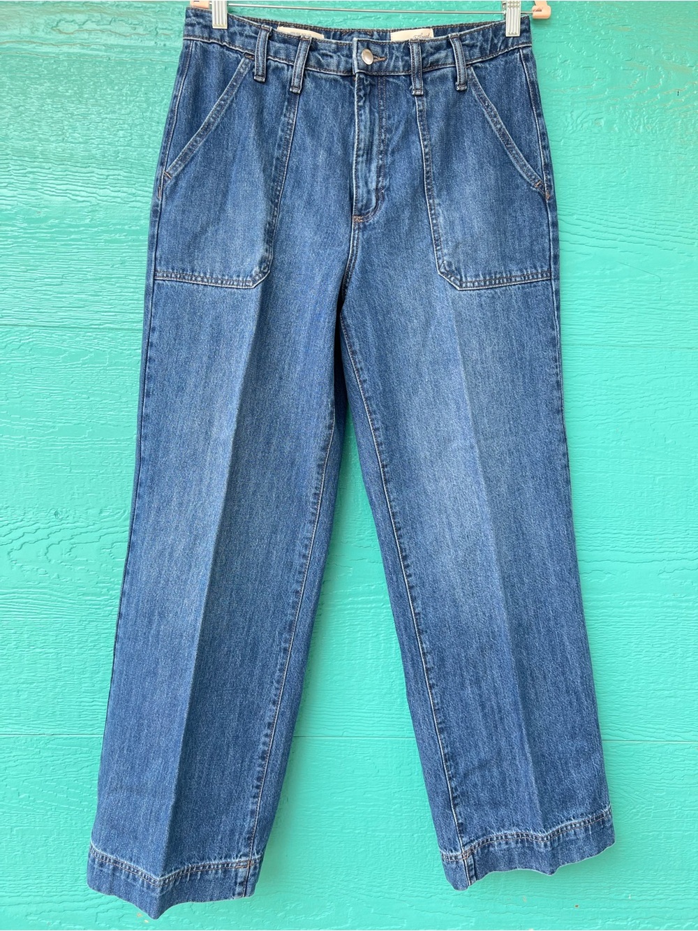 High-Rise Wide Leg Jeans Medium Wash SIZE 10 Universal Thread 100% Cotton - Picture 2 of 11